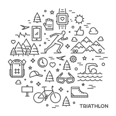 Hat kavramı triatlon için yuvarlak