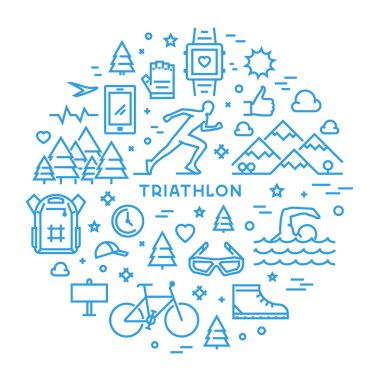 Hat kavramı triatlon için yuvarlak
