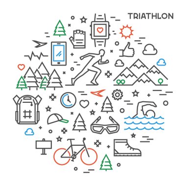 Hat kavramı triatlon için yuvarlak