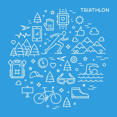 Hat kavramı triatlon için yuvarlak