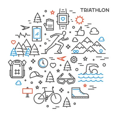 Hat kavramı triatlon için yuvarlak