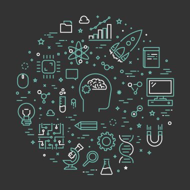 Vektör hat web kavramı bilim için