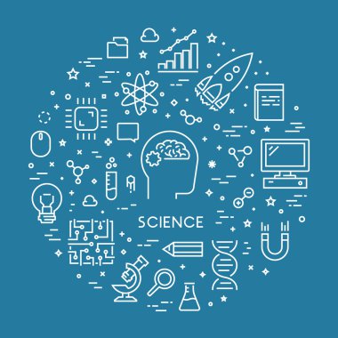 Vektör hat web kavramı bilim için