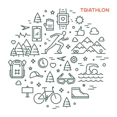Hat kavramı triatlon için yuvarlak