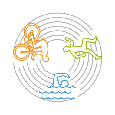 Vektör hat tasarım konsepti triatlon için