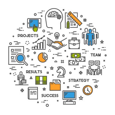 İş danışmanlığı için yuvarlak hat kavramı