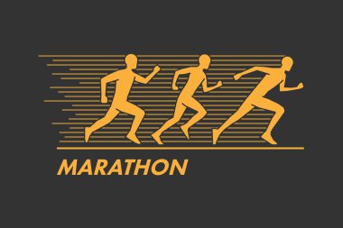Vektör çalışma ve maraton logosu