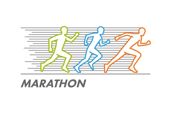 Векторний біг і логотип марафону — стоковий вектор