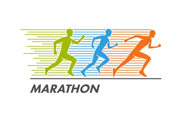 Vector run and marathon logo — Stock Vector