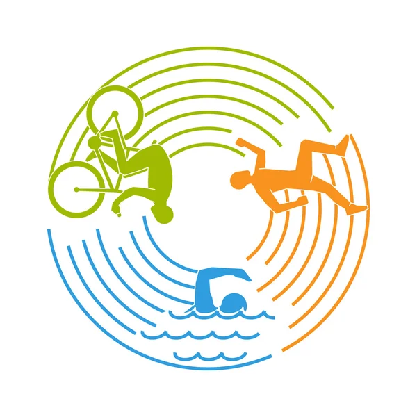 Concept de ligne vectorielle pour le triathlon — Image vectorielle