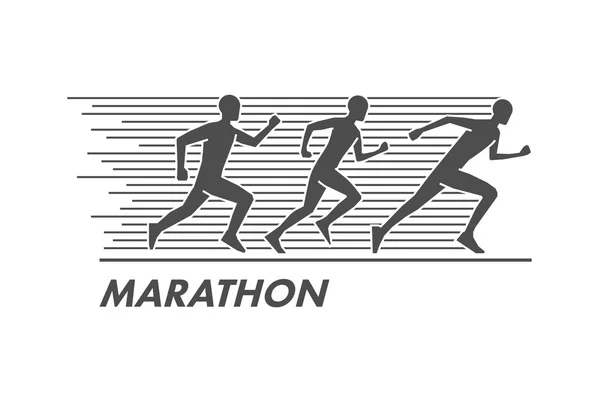 Vector run och maraton logotyp — Stock vektor