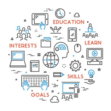 Vektör hat kavramı online üniversite için