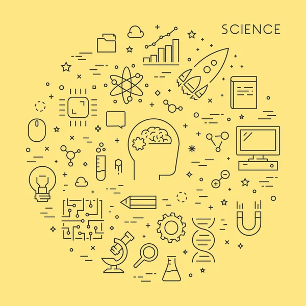 Concepto web de línea vectorial para ciencia Vectores de stock libres de derechos