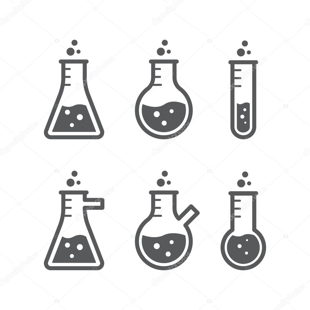 Outlines of the flask for laboratories