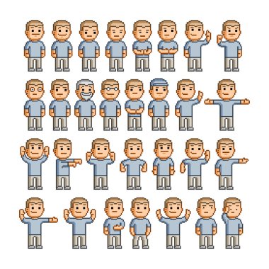 Piksel sanat koleksiyonu insanlar