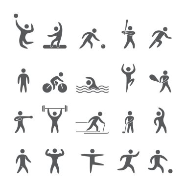 Sporcuların siluetleri rakamlar