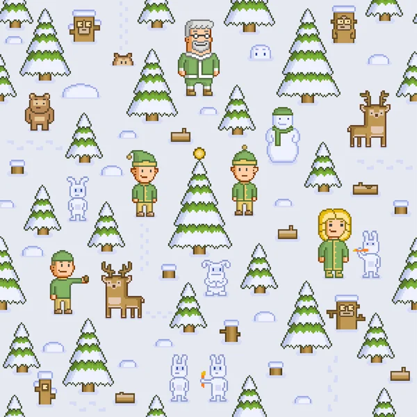 Natale foresta invernale — Vettoriale Stock