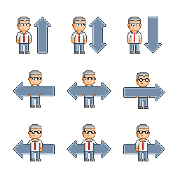 像素艺术集合箭头 — 图库矢量图片
