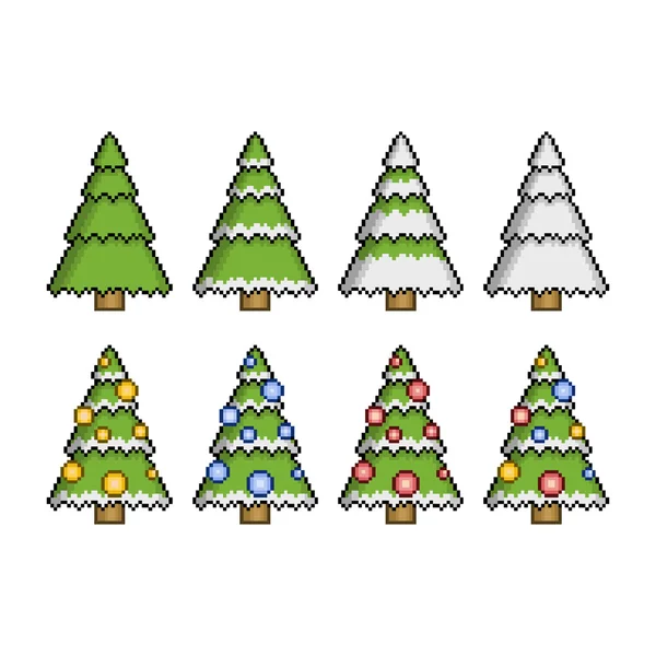 Árvores de Natal pixel —  Vetores de Stock