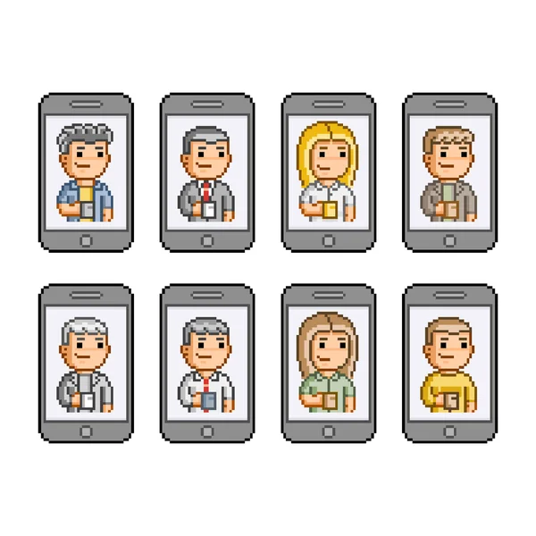 People communicate on smartphones — Stock Vector