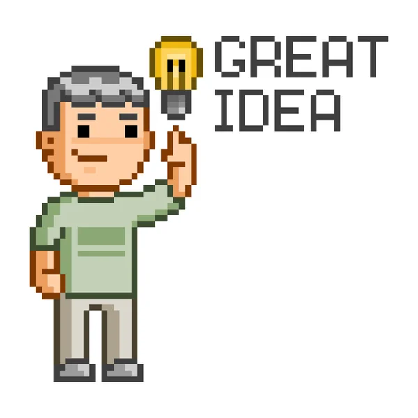 Pixel arte gran idea — Archivo Imágenes Vectoriales