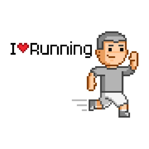 Pixel art J'adore courir — Image vectorielle