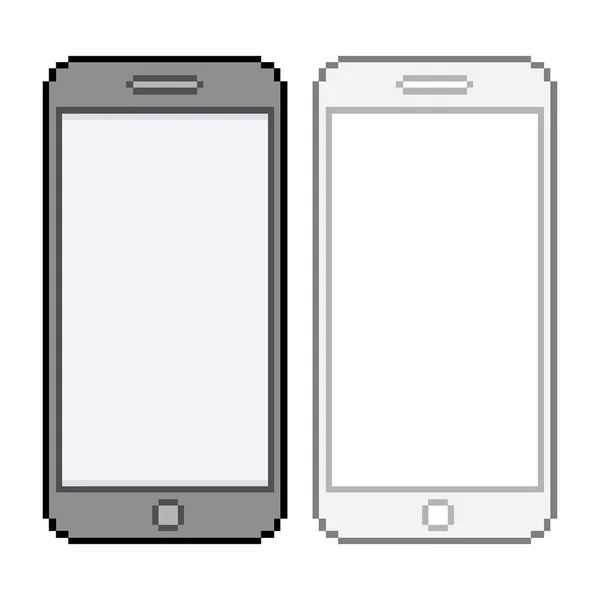 Pixel art smart phones — Stock Vector