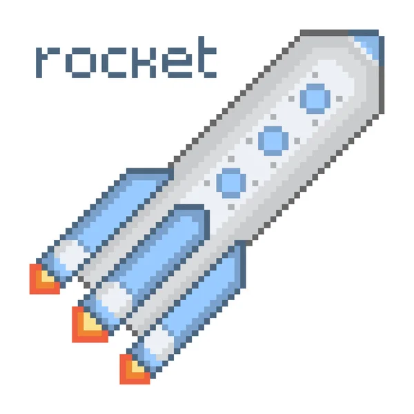 Пиксельная ракета — стоковый вектор