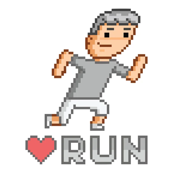 Піксельне мистецтво я люблю бігати — стоковий вектор