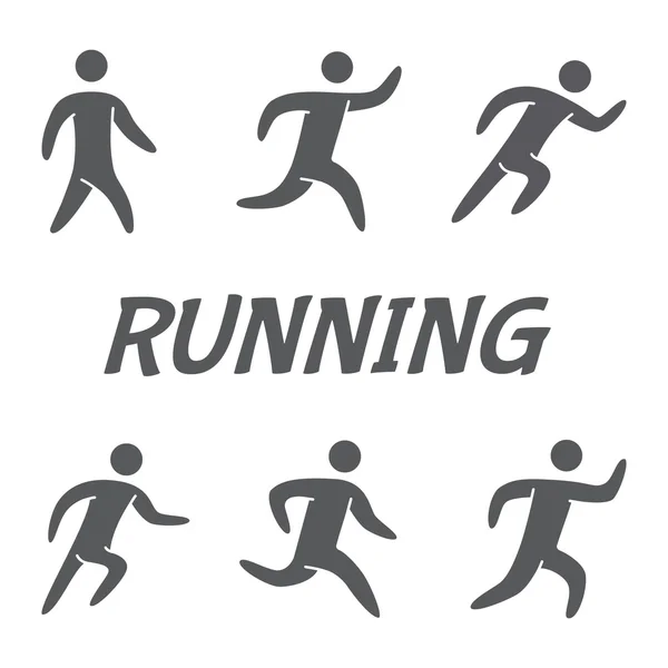 Silhuetter siffror av löpare. Vektor ikoner för löpning. — Stock vektor