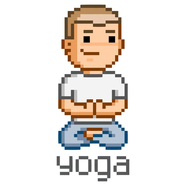 Vector pixel arte yoga — Archivo Imágenes Vectoriales