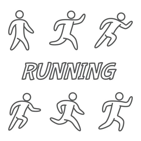 Skizziert Zahlen der Läufer — Stockvektor
