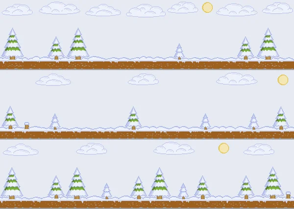 Pixel konst vinter dag bakgrund — Stock vektor