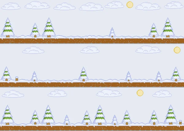 Pixel arte inverno dia fundo —  Vetores de Stock