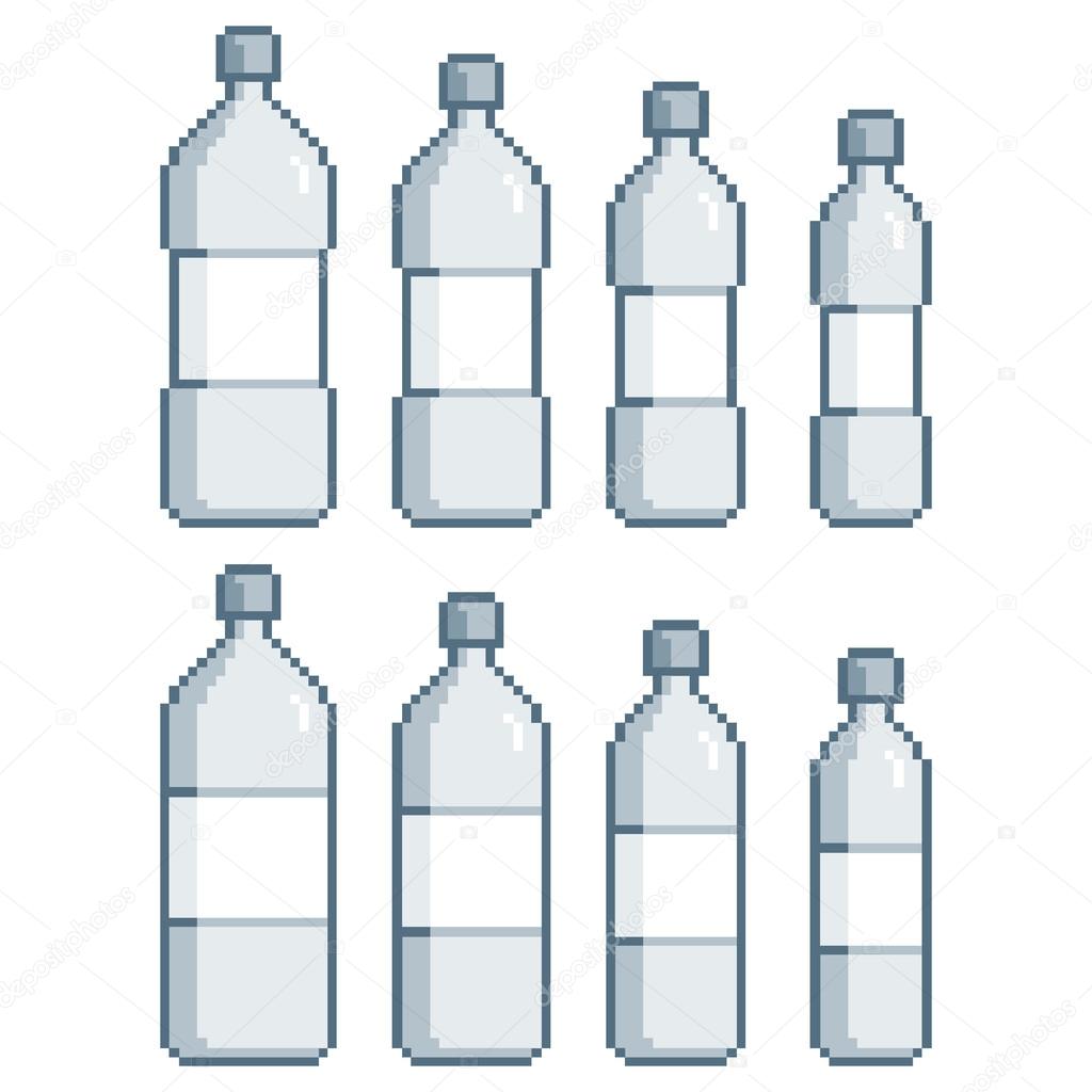 Pixel art collection bottles