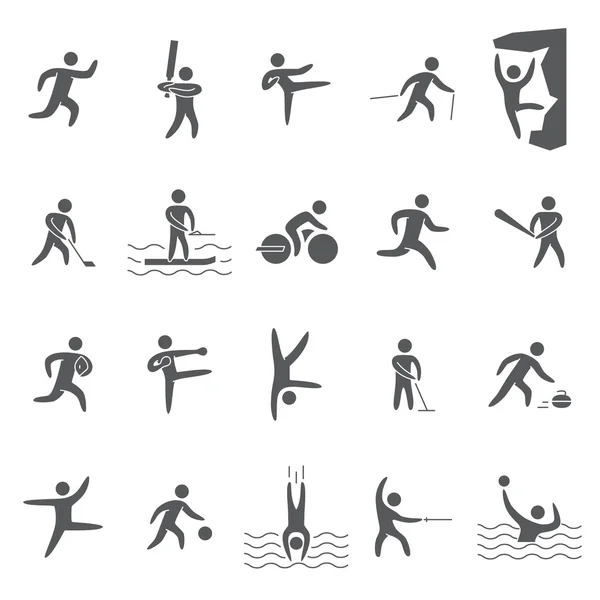 Silhouettes noires figures d'athlètes — Image vectorielle