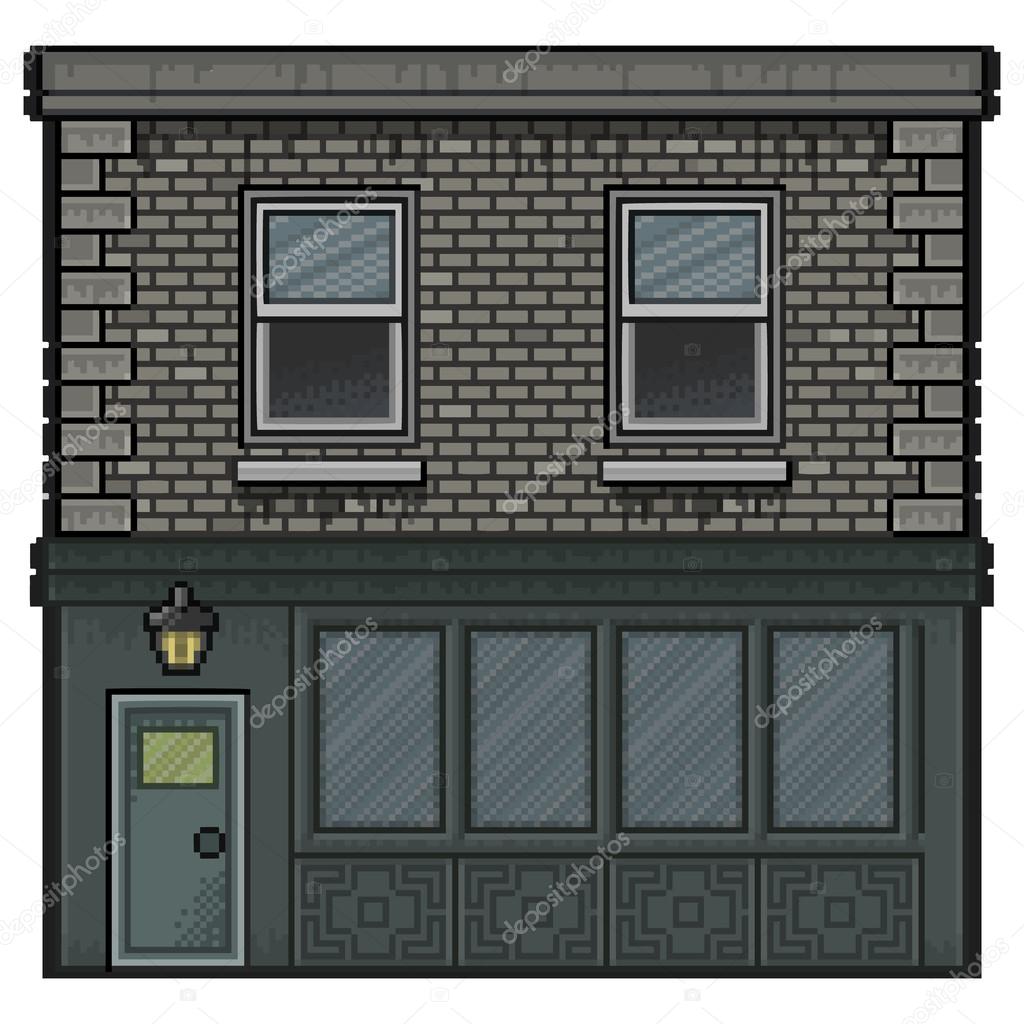 Pixel Art House For Background Stock Vector C Karpenkoilia