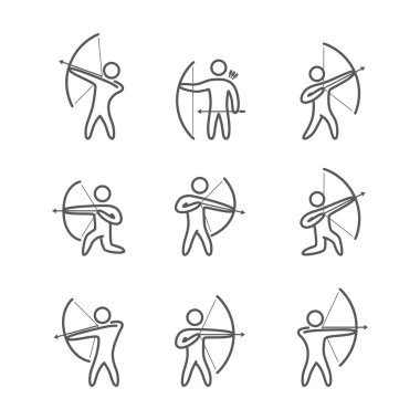 Anahat okçuluk Icons set