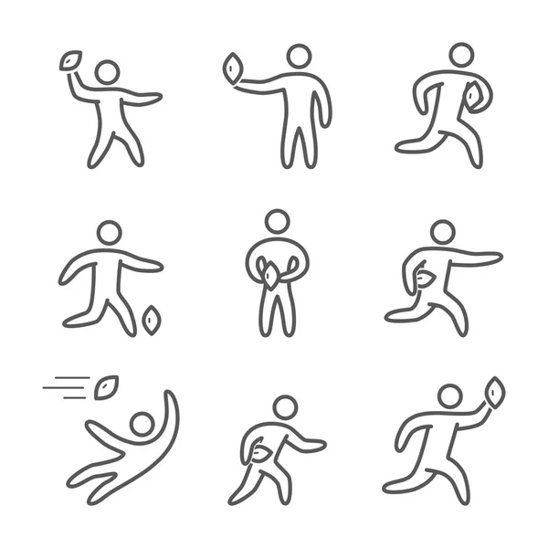 Outline rugby and american football icons — Stock Photo, Image