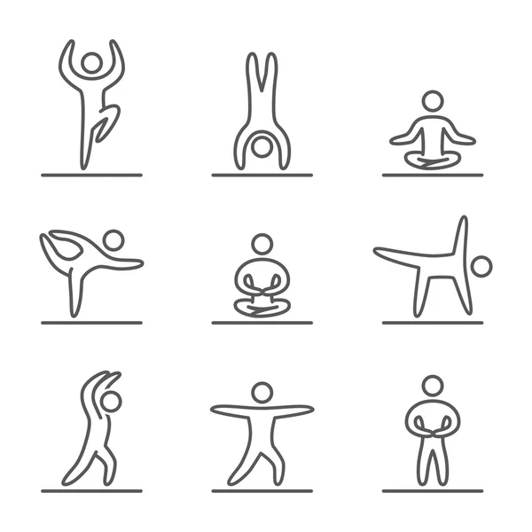 Набор значков йоги — стоковое фото