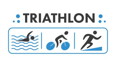 Rakamlar triatlon sporcuların siluetleri