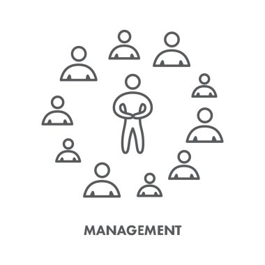 Satırı simgesi başarılı yönetimi. Vektör iş sembolü