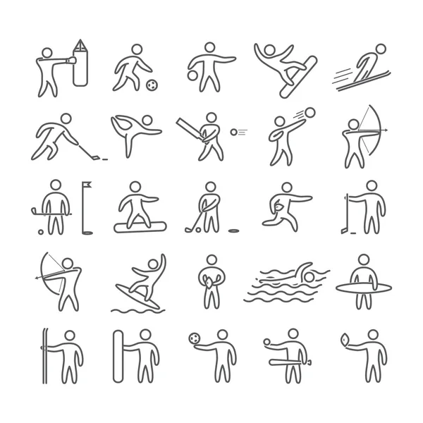 Figuras de arte de los atletas deportes populares — Vector de stock