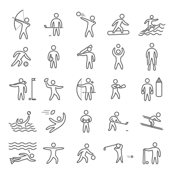 Начерки фігур спортсменів популярних видів спорту — стоковий вектор