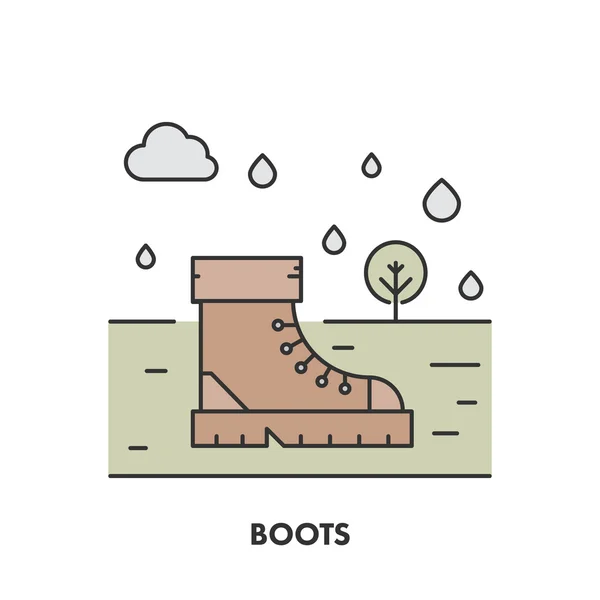 Botas icono de línea en color — Archivo Imágenes Vectoriales