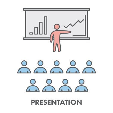 Satırı simgesi iş sunma. Vektör simgesi