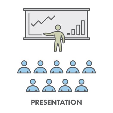 Satırı simgesi iş sunma. Vektör simgesi