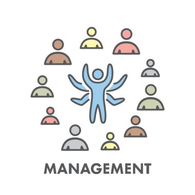 Satırı simgesi başarılı yönetimi. Vektör iş sembolü