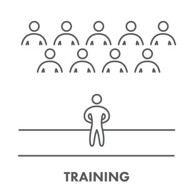 Line simgesi eğitim, sunum ve seminer. Vektör iş sy