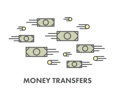 Çizgi simgesini para transferi. Vektör iş sembolü